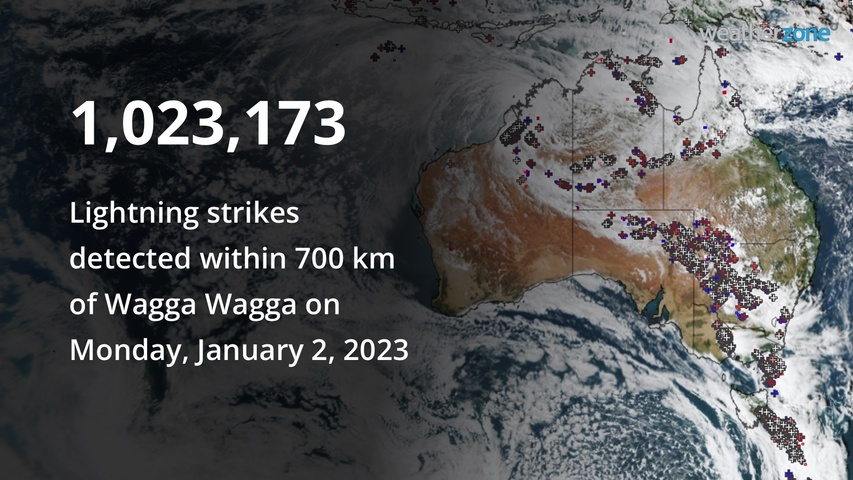 One million lightning strikes in a day over NSW and Vic