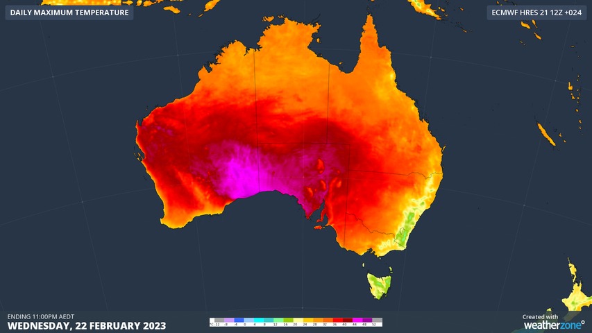 Extreme heatwave intensifying in southern Australia