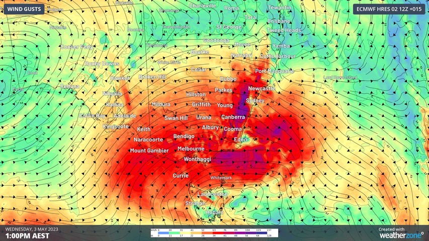 Windy Wednesday in NSW, VIC