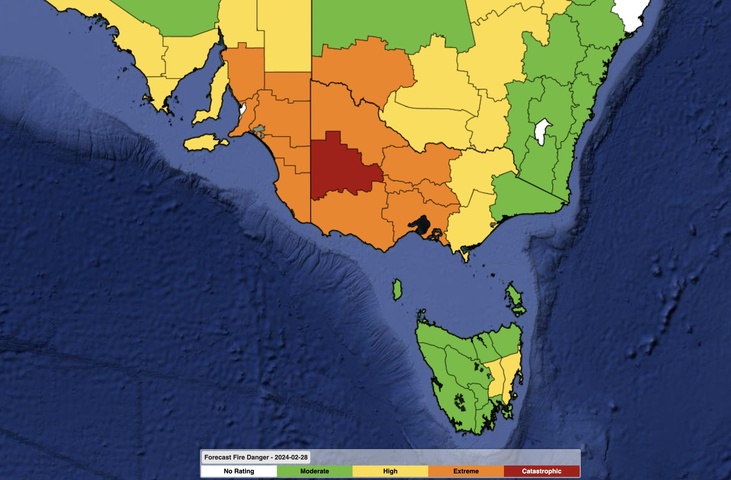 Driest February in decades to bring catastrophic fire danger in western Victoria