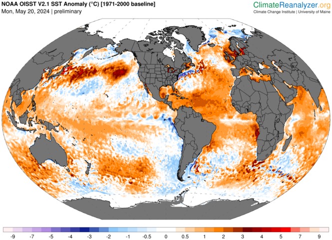 May to become Earth's 14th consecutive month of record ocean warmth