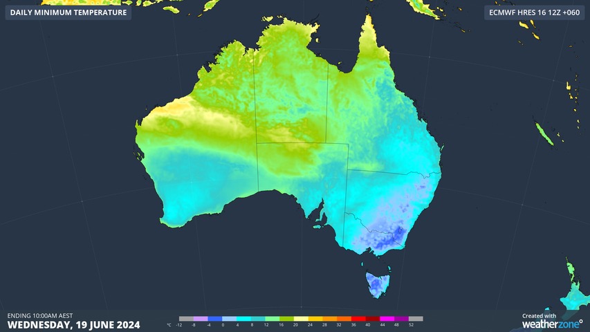 Six Aussie states below zero degrees this morning, more to come