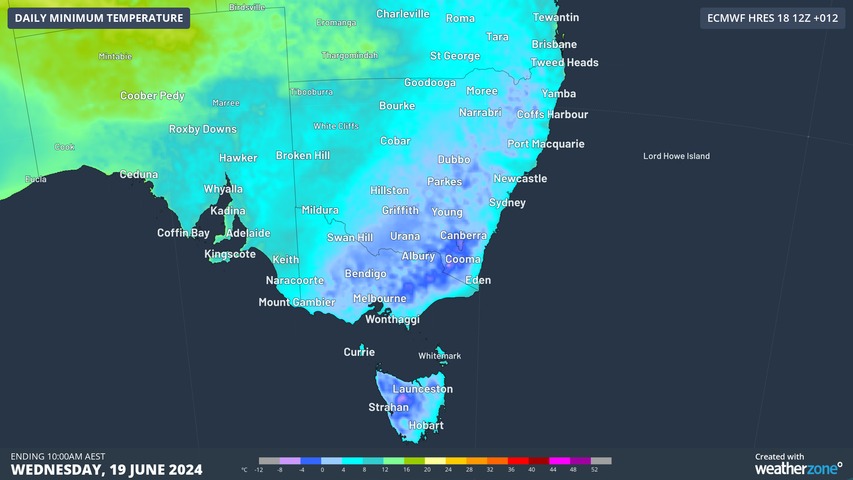 Coldest morning on record for parts of southeast Australia