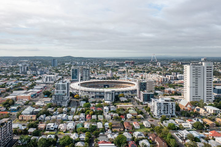 Image: Grey Gabba skies don't necessarily mean a result is no chance in this match. Source: iStock/SaintM Photos