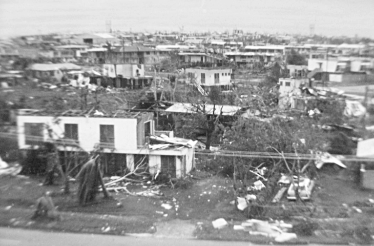 Image: The devastated Darwin landscape after Cyclone Tracy. Source: billbeee via Wikipedia