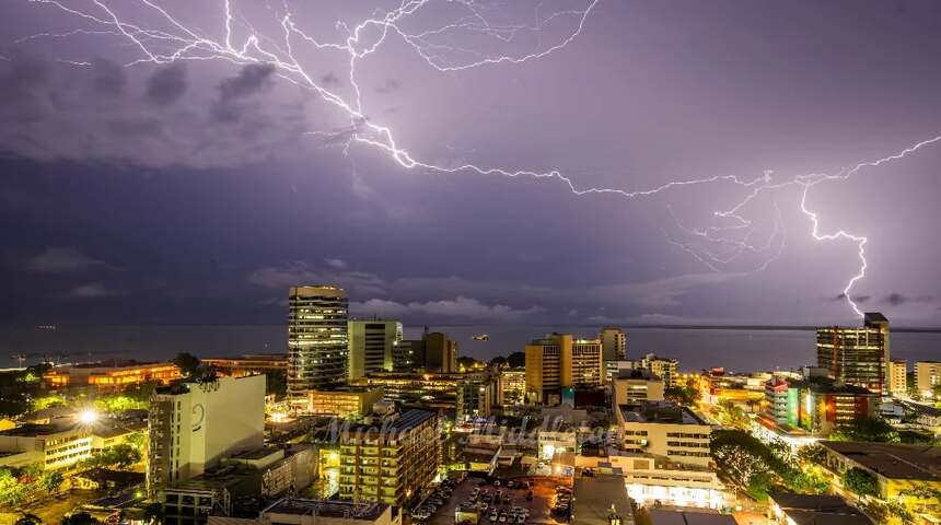 Image: Lightning over Darwin on Monday, January 6, 2025. Source: @mmphotosaustralia / Instagram.