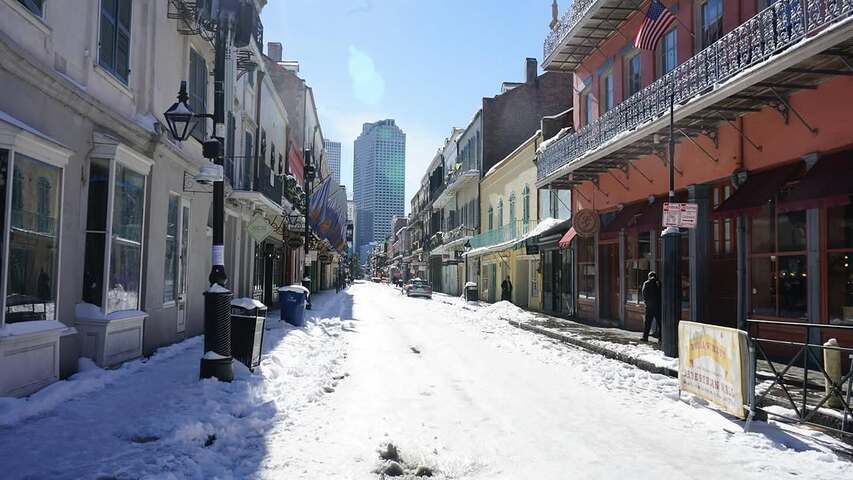 Image: New Orleans looking a lot more like New York City in midwinter after this week's rare heavy snowfall. Source: @smichaelmorrow on Instagram