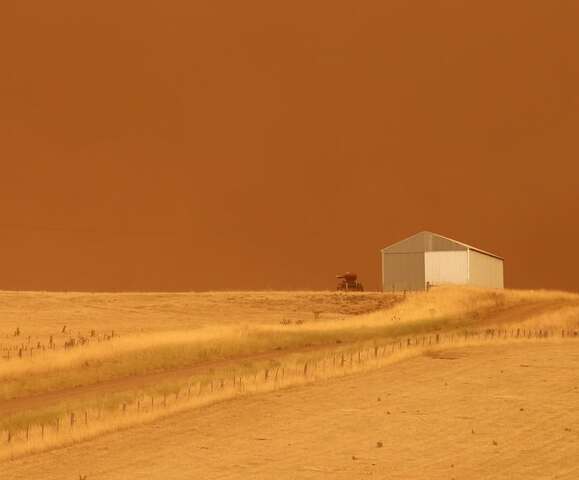 Image: Smoky afternoon from fire in Minhamite VIC on February 1, 2025. Source: Instagram / @bindiw_photos