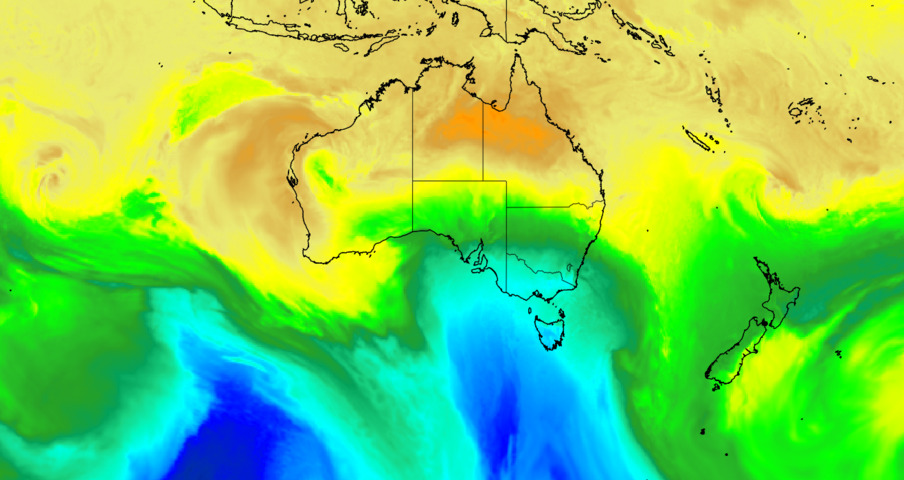 Image: Modelled 850hPa temperature at 2am AEDT on Sunday, February 16. Source: Weatherzone.