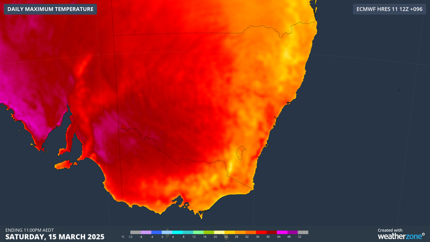 Image: It'll be great weather for BBQs but a little too hot to play or even watch sport in comfort. Source: Weatherzone